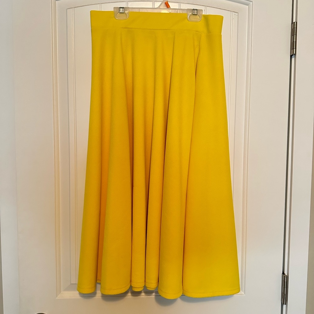 Yellow Mid Length Skirt